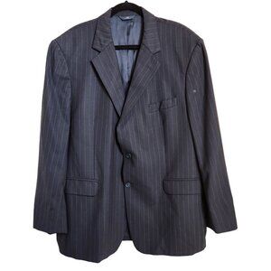 Brook‎ Brother "346" Mens Sport Coat 46 Navy Blue Black Stripes Jacket Blazer